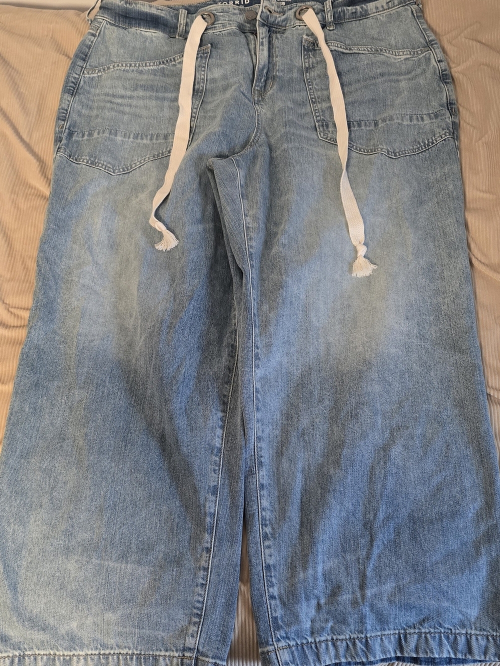 torrid Light Blue Relaxed Men's Denim Jeans with Drawstring